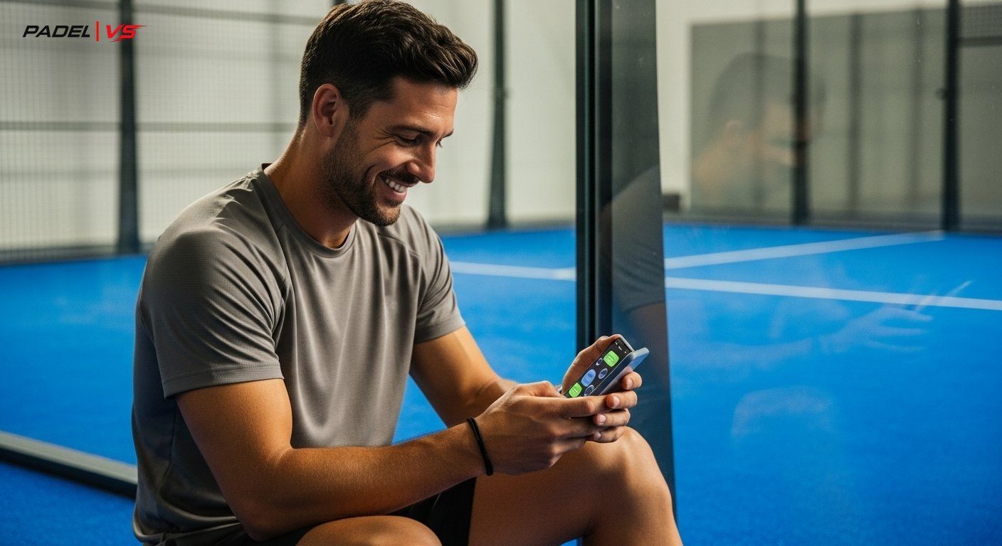 Jugador reservando su pista de pádel desde el móvil