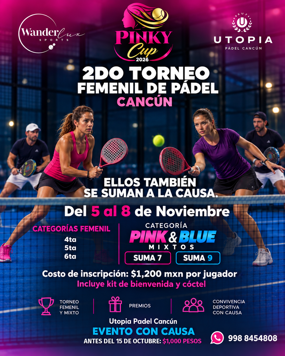 Pinky Cup 2026 2do - Torneo Femenil de Pádel Cancún 