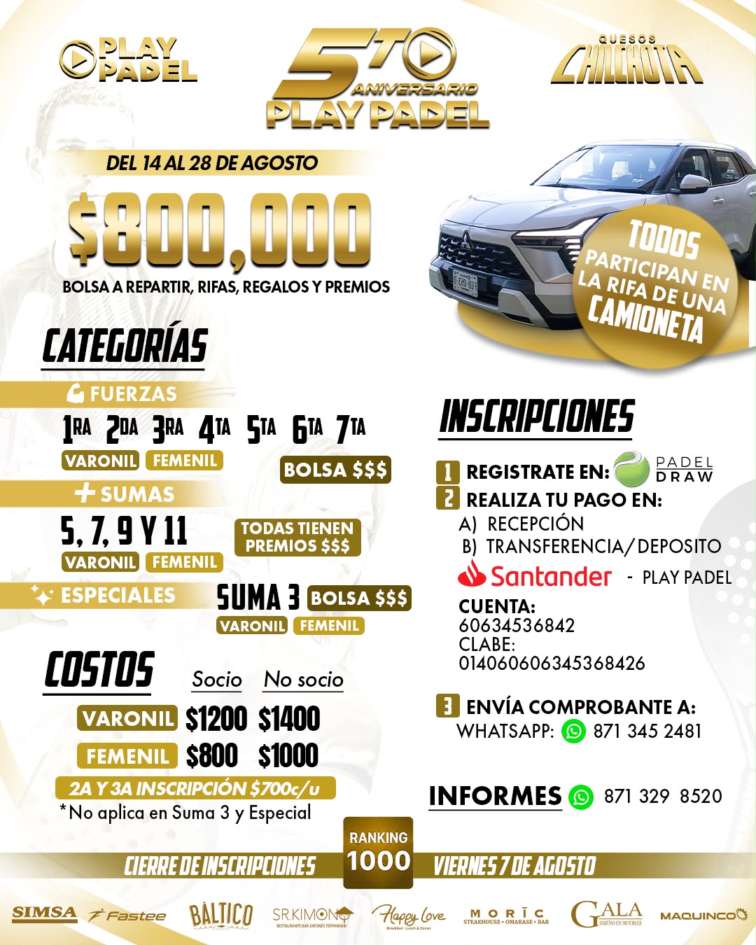 5TO ANIVERSARIO PLAY PADEL