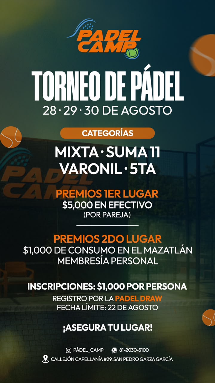TORNEO DE PADEL AGOSTO