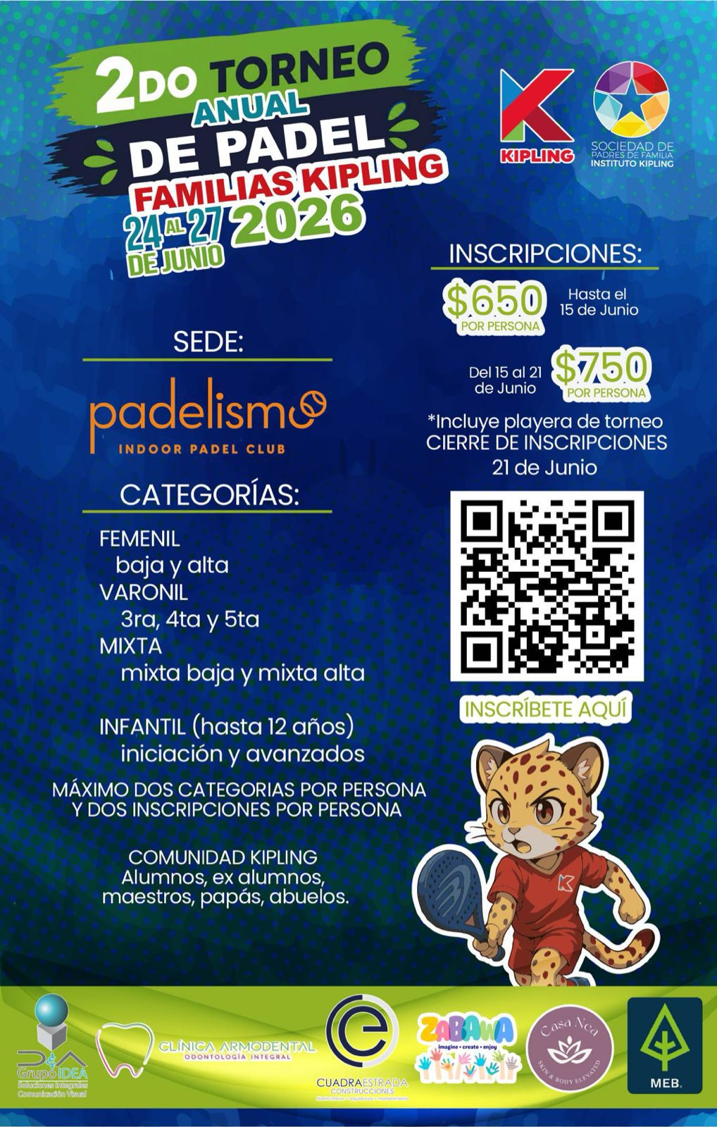 2DO TORNEO ANUAL DE PADEL FAMILIAS KIPLING
